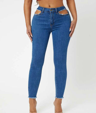 Fly Chic Raw Cut Jeans Pants